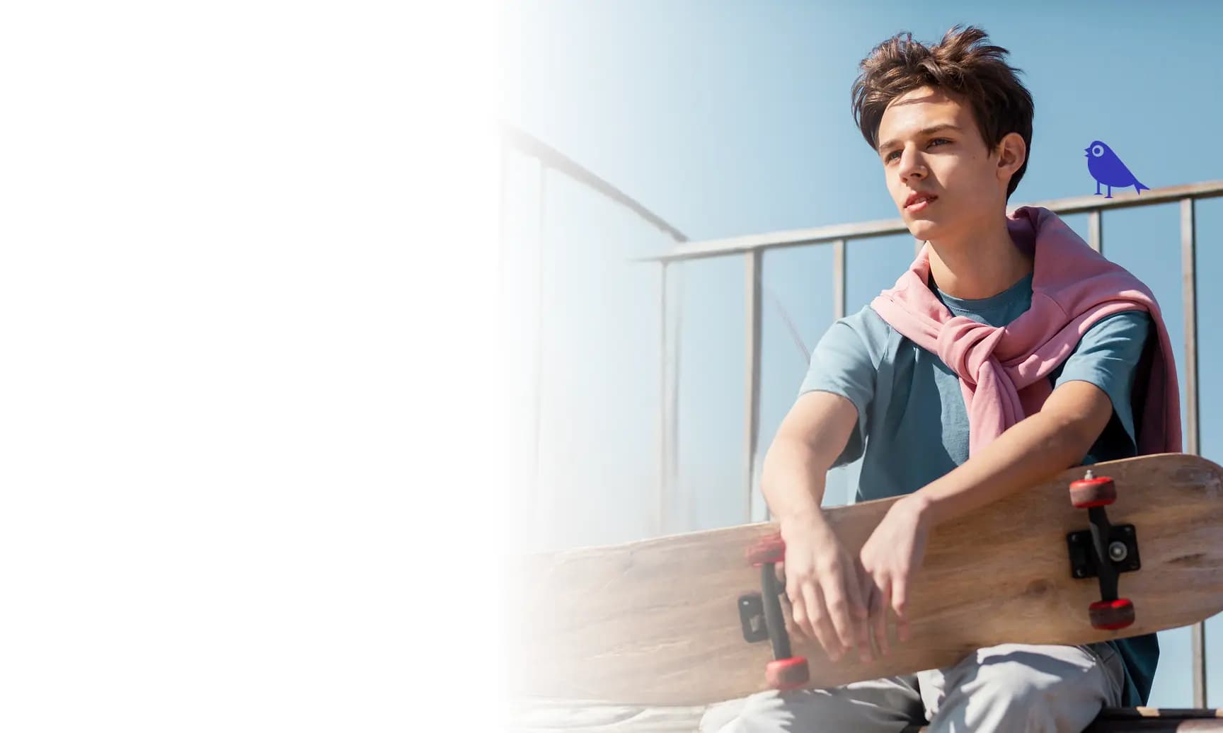 Teenager with a skateboard